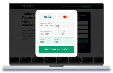 Dépôt sécurisé sur plateforme Trader AI